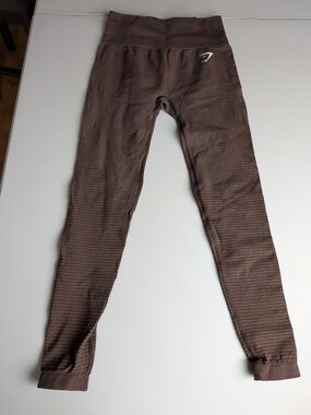 Gymshark Brown Leggings With Textured Pattern